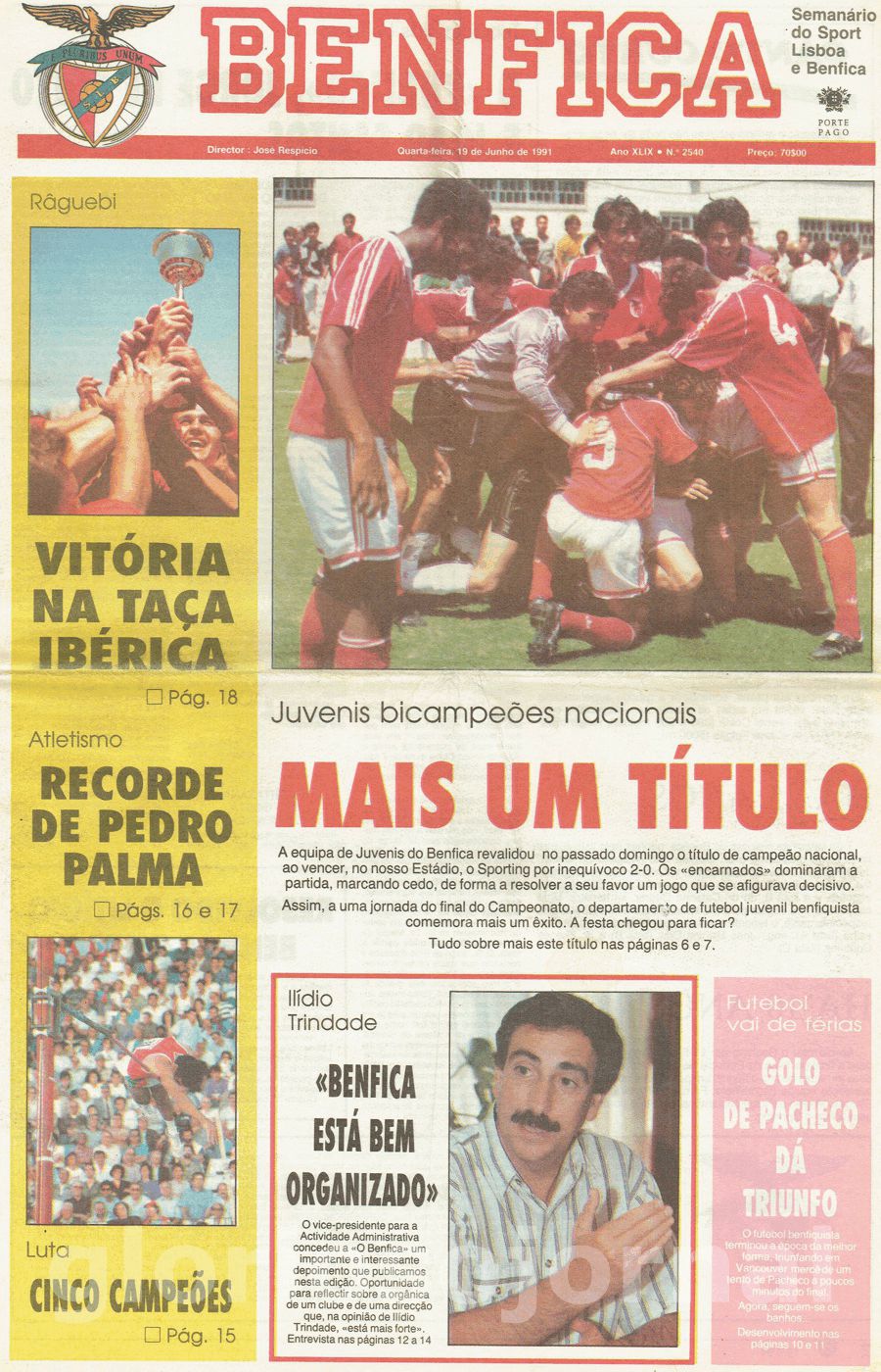 jornal o benfica 2540 1991-06-19